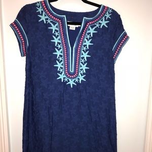Vineyard Vines Starfish Embroidered Tunic Dress